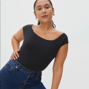 Everlane Black Off the Shoulder Bodysuit XS
